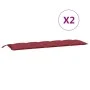Garden bench cushions 2 pcs red red 180x50x7 cm by , Cushions for chairs and sofas - Ref: Foro24-361725, Price: 57,95 €, Disc...