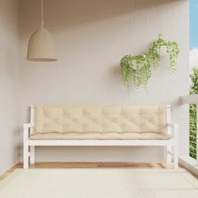 Garden bench cushions 2 pcs beige Oxford fabric 200x50x7 cm by , Cushions for chairs and sofas - Ref: Foro24-361738, Price: 5...