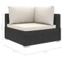 4-piece garden furniture set with black synthetic rattan cushions by vidaXL, Garden sets - Ref: Foro24-46778, Price: 353,60 €...