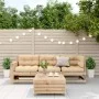 4-teiliges Gartenmöbel-Set mit Kissen aus massivem Kiefernholz von , Gartensets - Ref: Foro24-3250772, Preis: 405,70 €, Rabat...