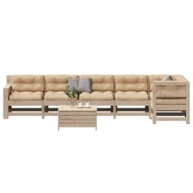 Garden furniture set 7 pieces and cushions solid pine wood by , Garden sets - Ref: Foro24-3250876, Price: 743,77 €, Discount: %