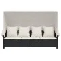 Lounger with hood and black synthetic rattan cushions by , Loungers - Ref: Foro24-368353, Price: 256,71 €, Discount: %