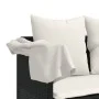 Lounger with hood and black synthetic rattan cushions by , Loungers - Ref: Foro24-368353, Price: 256,71 €, Discount: %