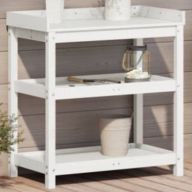 Plantation table with white pine wood shelves 82.5x45x86.5 cm by , Pot stands - Ref: Foro24-832433, Price: 112,29 €, Discount: %