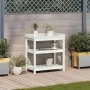 Mesa plantación con estantes madera pino blanco 82,5x45x86,5 cm de , Soportes para macetas - Ref: Foro24-832433, Precio: 82,0...