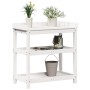 Plantagentisch mit Regalen aus weißem Kiefernholz, 82,5 x 45 x 86,5 cm von , Topfständer - Ref: Foro24-832433, Preis: 112,29 ...
