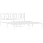 Estructura de cama de metal con cabecero blanco 180x200 cm de , Camas y somieres - Ref: Foro24-374294, Precio: 120,46 €, Desc...