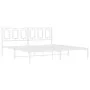 Metal bed frame with white headboard 180x200 cm by , Beds and slatted bases - Ref: Foro24-374294, Price: 118,85 €, Discount: %
