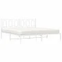 Estructura de cama de metal con cabecero blanco 180x200 cm de , Camas y somieres - Ref: Foro24-374294, Precio: 118,85 €, Desc...