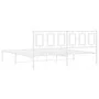 Estructura de cama de metal con cabecero blanco 180x200 cm de , Camas y somieres - Ref: Foro24-374294, Precio: 118,85 €, Desc...