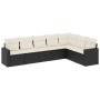7-teiliges Garten-Essset und schwarze Kissen aus synthetischem Rattan von , Modulare Sofas für den Außenbereich - Ref: Foro24...