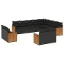 Garden sofa set 12 pieces with black synthetic rattan cushions by , Garden sets - Ref: Foro24-3260592, Price: 852,31 €, Disco...