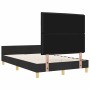 Estructura de cama con cabecera Negro 120 x 200 cm tela