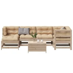 Garden furniture set 7 pieces and cushions solid pine wood by , Garden sets - Ref: Foro24-3250912, Price: 730,67 €, Discount: %