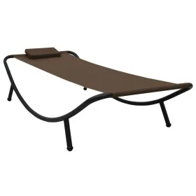 Tumbona de acero marrón 200x90 cm de vidaXL, Camas para exteriores - Ref: Foro24-48081, Precio: 80,03 €, Descuento: %