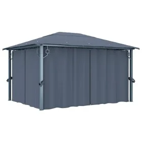 Pavillon mit anthrazitgrauem Aluminiumvorhang 400x300 cm von vidaXL, Zelte und Pavillons - Ref: Foro24-48045, Preis: 488,62 €...