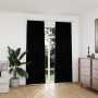 Cortinas opacas con ganchos 2 pzas terciopelo negro 140x225 cm