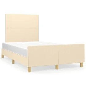 Bed frame with cream fabric headboard 120x190 cm by , Beds and slatted bases - Ref: Foro24-3270504, Price: 182,77 €, Discount: %