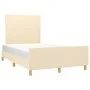 Bed frame with cream fabric headboard 120x190 cm by , Beds and slatted bases - Ref: Foro24-3270504, Price: 182,77 €, Discount: %