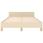 Bed frame with cream fabric headboard 120x190 cm by , Beds and slatted bases - Ref: Foro24-3270504, Price: 186,50 €, Discount: %