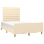 Bed frame with cream fabric headboard 120x190 cm by , Beds and slatted bases - Ref: Foro24-3270525, Price: 189,52 €, Discount: %