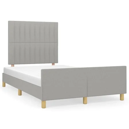 Bettgestell mit Kopfteil aus hellgrauem Stoff 120x190 cm von , Betten und Lattenroste - Ref: Foro24-3270527, Preis: 167,50 €,...