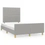Bettgestell mit Kopfteil aus hellgrauem Stoff 120x190 cm von , Betten und Lattenroste - Ref: Foro24-3270527, Preis: 167,50 €,...