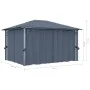 Cenador con cortina gris antracita aluminio 400x300 cm de vidaXL, Carpas y cenadores - Ref: Foro24-48045, Precio: 506,18 €, D...