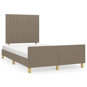 Bed frame with headboard taupe gray fabric 120x190 cm by , Beds and slatted bases - Ref: Foro24-3270531, Price: 143,87 €, Dis...