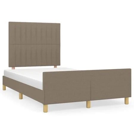 Bed frame with headboard taupe gray fabric 120x190 cm by , Beds and slatted bases - Ref: Foro24-3270531, Price: 143,87 €, Dis...