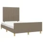 Bed frame with headboard taupe gray fabric 120x190 cm by , Beds and slatted bases - Ref: Foro24-3270531, Price: 143,87 €, Dis...