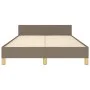 Bed frame with headboard taupe gray fabric 120x190 cm by , Beds and slatted bases - Ref: Foro24-3270538, Price: 171,00 €, Dis...