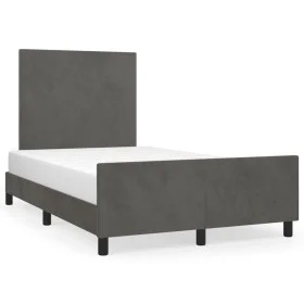 Dark gray velvet bed frame with headboard 120x190 cm by , Beds and slatted bases - Ref: Foro24-3270567, Price: 152,73 €, Disc...