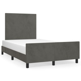 Estructura cama con cabecero terciopelo gris oscuro 120x190 cm de , Camas y somieres - Ref: Foro24-3270567, Precio: 154,02 €,...