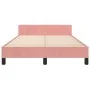 Estructura de cama con cabecero terciopelo rosa 120x190 cm de , Camas y somieres - Ref: Foro24-3270571, Precio: 163,94 €, Des...