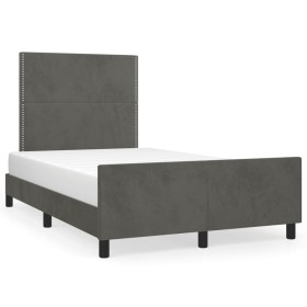 Dunkelgrauer Samtbettrahmen mit Kopfteil 120x190 cm von , Betten und Lattenroste - Ref: Foro24-3270573, Preis: 154,57 €, Raba...