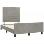 Estructura cama con cabecero terciopelo gris claro 120x190 cm de , Camas y somieres - Ref: Foro24-3270584, Precio: 160,97 €, ...