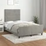 Bed frame with light gray velvet headboard 120x190 cm by , Beds and slatted bases - Ref: Foro24-3270584, Price: 158,38 €, Dis...