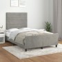 Estructura cama con cabecero terciopelo gris claro 120x190 cm de , Camas y somieres - Ref: Foro24-3270584, Precio: 160,97 €, ...