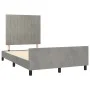 Estructura cama con cabecero terciopelo gris claro 120x190 cm de , Camas y somieres - Ref: Foro24-3270590, Precio: 180,94 €, ...