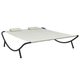 Cream white fabric garden lounger by vidaXL, Outdoor beds - Ref: Foro24-48074, Price: 89,39 €, Discount: %