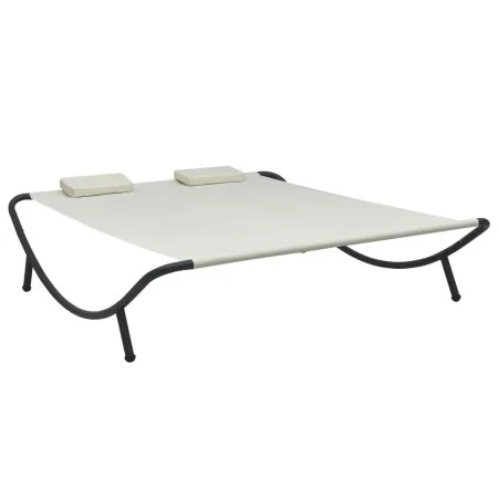 Cremeweiße Gartenliege aus Stoff von vidaXL, Betten im Freien - Ref: Foro24-48074, Preis: 89,09 €, Rabatt: %