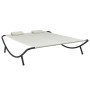Tumbona de jardín tela blanco crema de vidaXL, Camas para exteriores - Ref: Foro24-48074, Precio: 90,48 €, Descuento: %