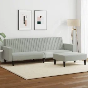 Light gray velvet 2-piece sofa set by , Sofas - Ref: Foro24-3216280, Price: 339,79 €, Discount: %