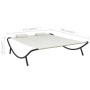 Tumbona de jardín tela blanco crema de vidaXL, Camas para exteriores - Ref: Foro24-48074, Precio: 90,48 €, Descuento: %