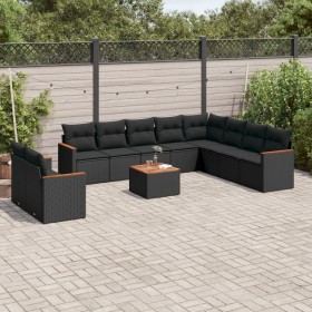 11-teiliges Gartensofa-Set und schwarze synthetische Rattankissen von , Gartensets - Ref: Foro24-3258520, Preis: 738,43 €, Ra...