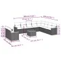 11-teiliges Gartensofa-Set und schwarze synthetische Rattankissen von , Gartensets - Ref: Foro24-3258520, Preis: 739,32 €, Ra...