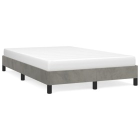 Estructura de cama terciopelo gris claro 120x190 cm