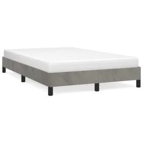 Estructura de cama terciopelo gris claro 120x190 cm de , Camas y somieres - Ref: Foro24-379502, Precio: 118,02 €, Descuento: %