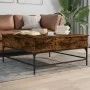 Engineered wood and metal smoke oak coffee table 95x95x45 cm by , Coffee table - Ref: Foro24-3217066, Price: 110,35 €, Discou...